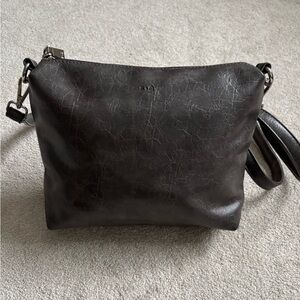 S-Q Vegan Leather Pebbled Gray Cruelty Free Crossbody Bag